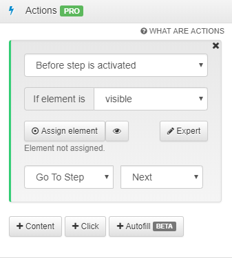 Action Step Add Entry Screen How to: add actions (the Actions panel) : Inline Manual